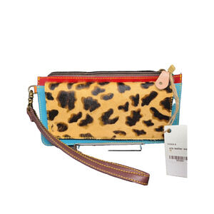 NWT Aria Hair on Hide Leopard Wristlet
